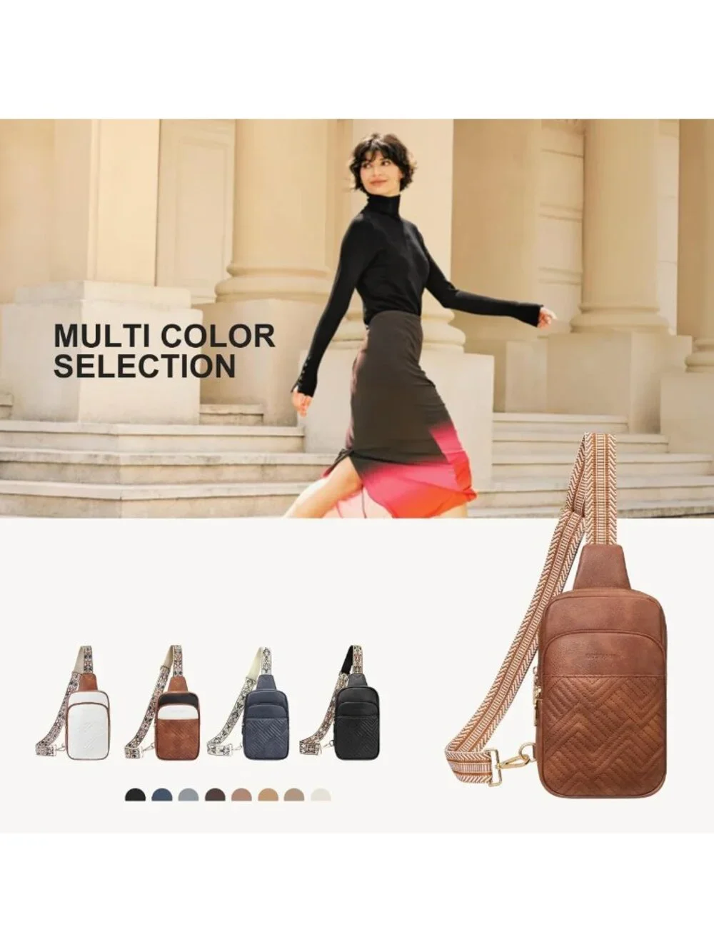 Quilted Crossbody Sling Bag for Women | Adjustable Strap, Multi Pockets, Cute